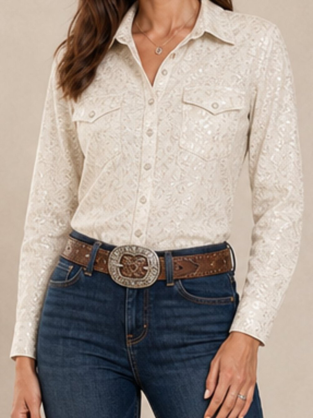 Roper Statement Floral White Snap Button-Down Western Shirt NWT 2X